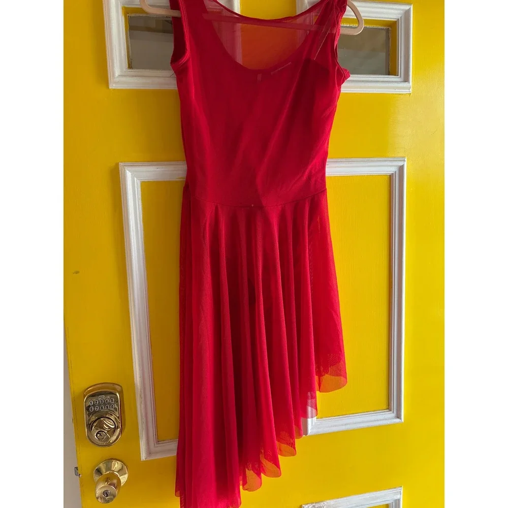 Curtain Call‎ Perform Red Dance Dress Asymmetrical Hem Sleeveless